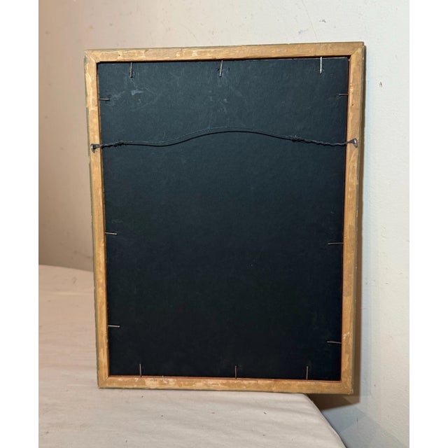 Brown Antique 19th Century Original Wooden Dining Armchair Chair Watercolor Painting For Sale - Image 8 of 9