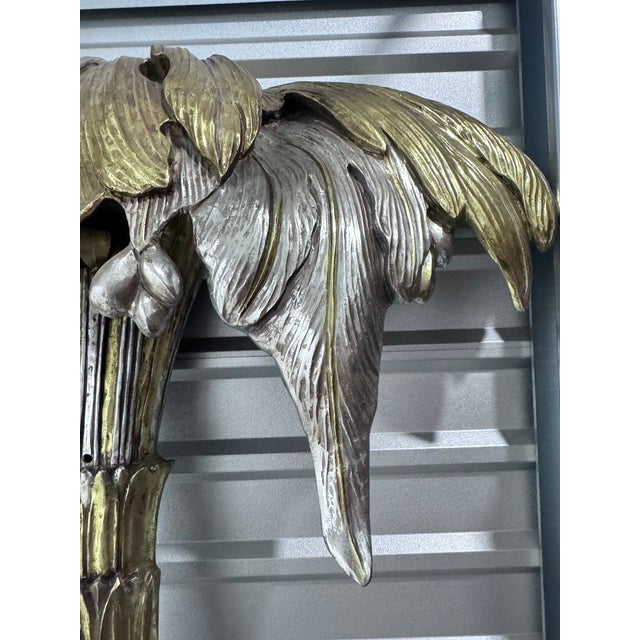 Mid 20th Century Maison Janseni Style French Palm Tree Gilt Floor Wall Sconces For Sale - Image 14 of 17