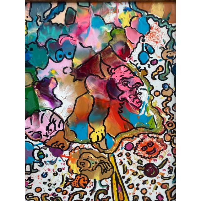 Set of 2 Abstract Paintings by Serg Graff "Flower Fairy" | "Mr Umbrella" Framed For Sale - Image 11 of 17
