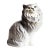 Life Sized Vintage White & Gray Ceramic Persian Cat Figure - Hand Painted For Sale
