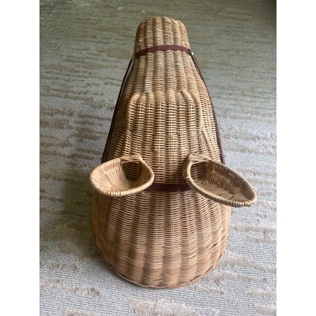 American Equestrian Chic Wicker Horse Head For Sale - Image 3 of 8