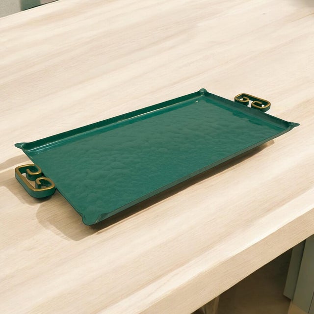 Mid-Century Modern Mid-Century Modern Moiré Glaze Kyes Enameled Mini Tray- Set of 6 For Sale - Image 3 of 10