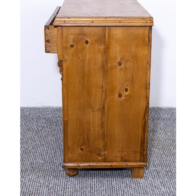 Antique Waxed Stripped Pine Dresser Base Cabinet, Late 19th Century For Sale - Image 4 of 10