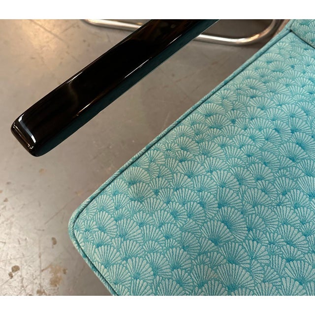 Blue Set of Chrome Arcmchairs from Thonet, 1930s For Sale - Image 8 of 11