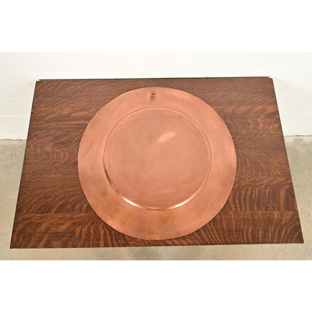 Copper Arthur Cole for Avon Coppersmith Arts & Crafts Large Copper Serving Tray, 1930s For Sale - Image 8 of 11