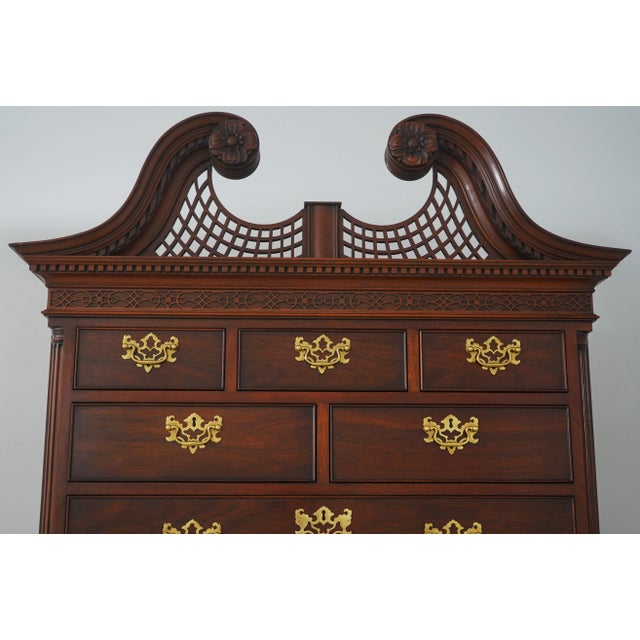 1980s Kindel National Trust 2 Piece Mahogany Chest on Chest For Sale - Image 5 of 12