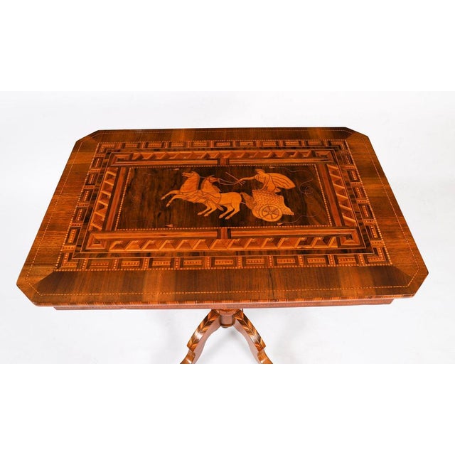 Antique Italian Marquetry and Parquetry Occasional Table from Sorrento, 1800s For Sale - Image 3 of 14
