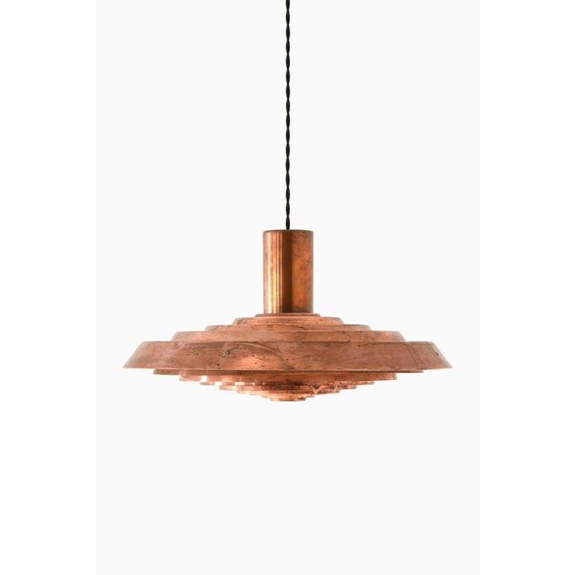 Langelinie Pendant Lamp in Copper attributed to Poul Henningsen, 1950s For Sale - Image 3 of 12