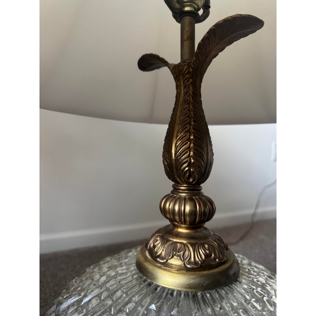 1970's Art Deco Smokey Glass Table Lamp For Sale - Image 4 of 10