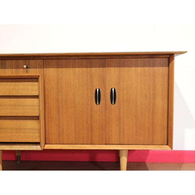 Mid Century Modern Vintage Teak Credenza Sideboard by Beautility Danish Style For Sale - Image 4 of 15