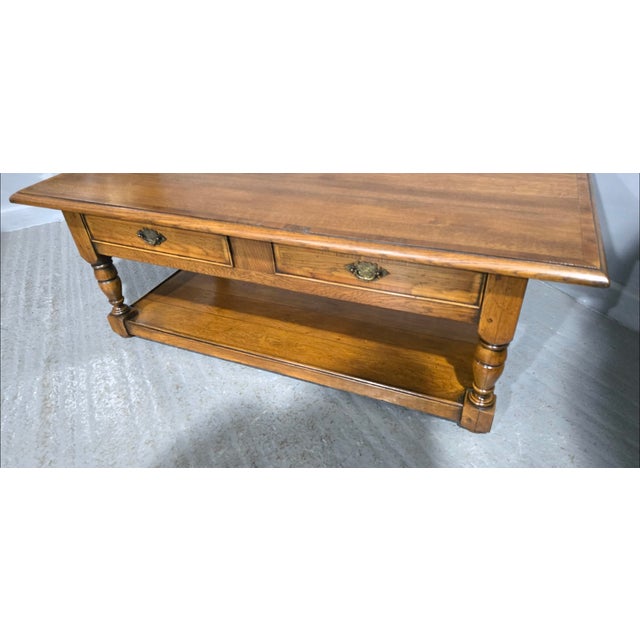 1920s Vintage Oak Plank Coffee Table, 1920 For Sale - Image 5 of 11