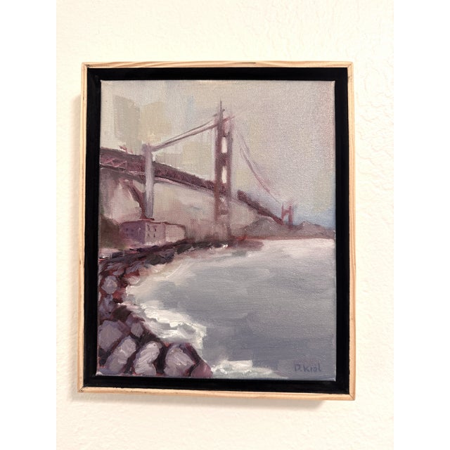 Wood Oil Painting Landscape by Danka Krol For Sale - Image 7 of 9