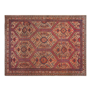 Antique Turkish Oushak Rug with Crab Design For Sale