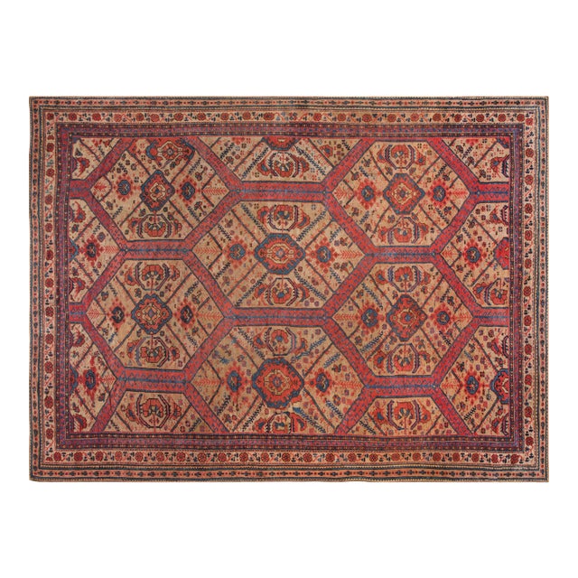 Antique Turkish Oushak Rug with Crab Design For Sale
