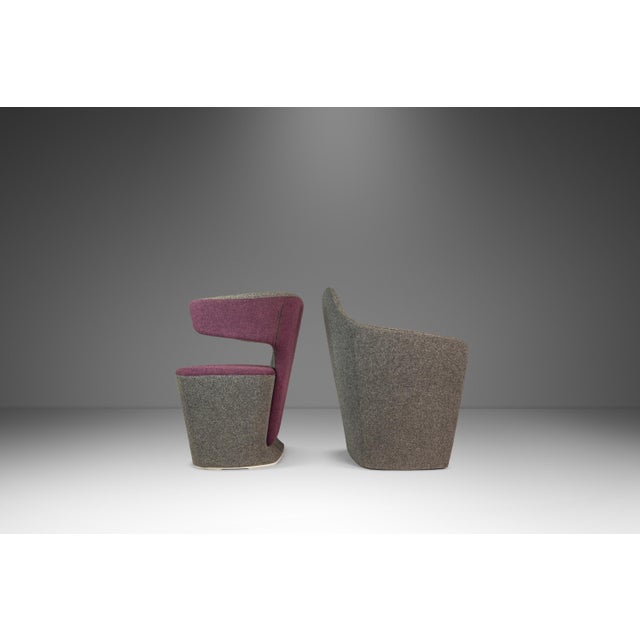Modern Set of Two (2) Post Modern "Bison" & "Venus" Lounge / Accent Chairs in Mohair by Simon Pengelly for Allermuir, United Kingdom, C. 2010s For Sale - Image 3 of 17