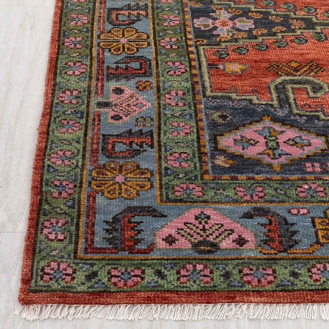 8x10Ft. Burnt Orange Persian Design Inspired Hand Knotted Premium Wool Rug For Sale - Image 13 of 18