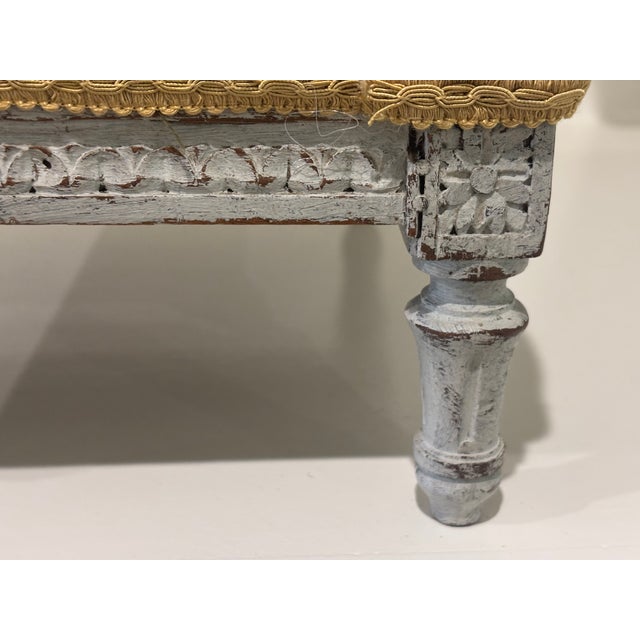 Antique Swedish Gustavian Painted Petite Footstool For Sale - Image 10 of 16
