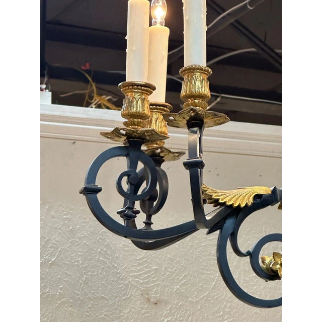 19th Century Empire Gilt Bronze Chandelier For Sale - Image 5 of 9