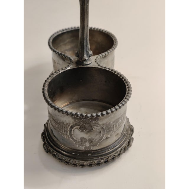 Silver Antique 19th-Century Signed Redfield & Rice Ornate Double Bottle Holder For Sale - Image 8 of 17