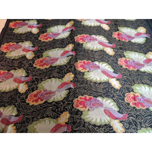 Vintage Black & Gold Deco Style Metallic Threads Table Topper For Sale - Image 4 of 4