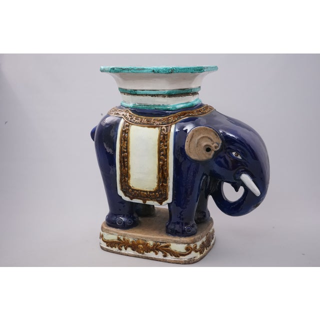 Large Regency Ceramic Elephant Plant Stands, Set of 2 For Sale - Image 13 of 17