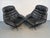 Mid-Century Modern Pair of Vintage Black Leather Swivel Chairs For Sale - Image 3 of 14