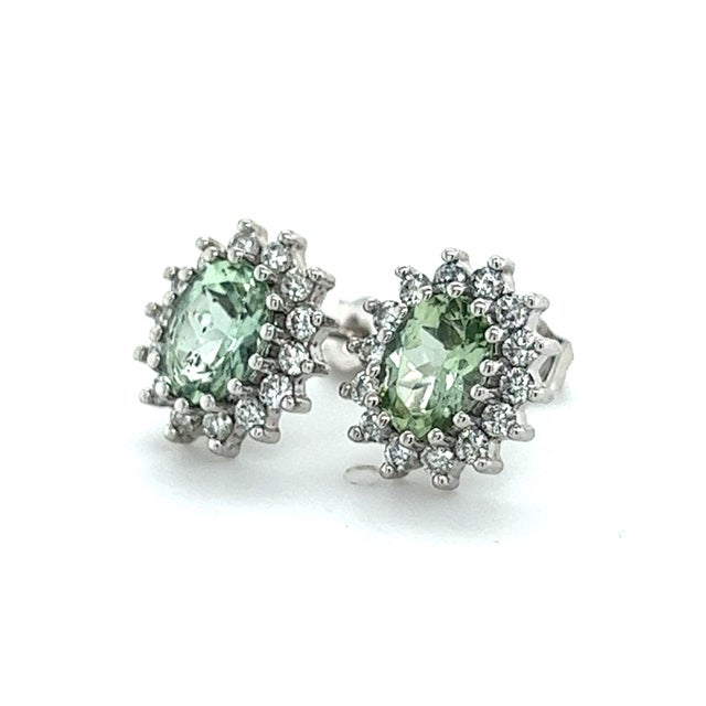 Natural Tourmaline Diamond Stud Earrings 14k W Gold 2.42 TCW Certified $3,950 215090 Nothing says, “I Love you” more than...