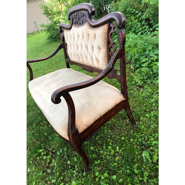 Final Markdown! Antique Eastlake Victorian Style Carved Settee Chairish