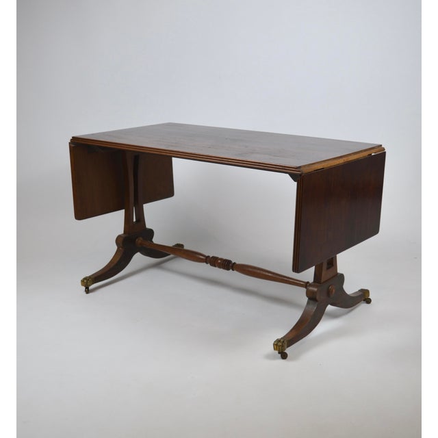 Regency Revival British Coffee Table with Brass Paw Feet, 1920s For Sale - Image 13 of 13
