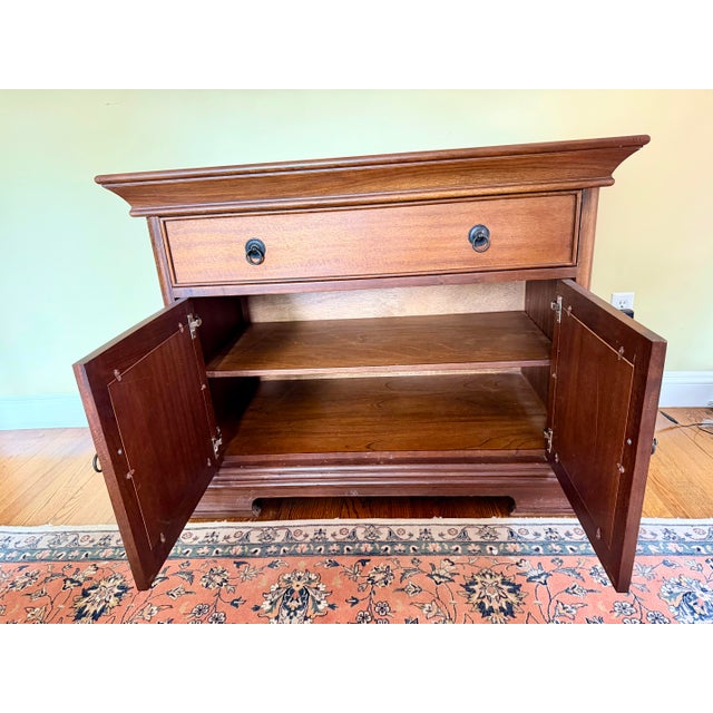 Vintage Ethan Allen Medallion Style Cherry Server Cabinet For Sale - Image 11 of 16