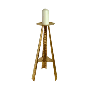 Large Brass Floor Candle Holder, 1950s