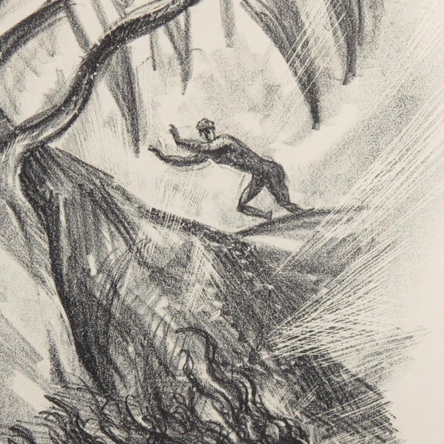 1910s Art Deco Fantasy Charcoal Drawing Lithograph Print by Adolf Uzarski, 1919 For Sale - Image 5 of 13