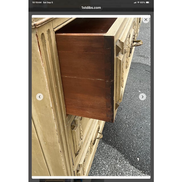 Neoclassical French Neoclassical Style New York Commode / Chest With Bronze & Travertine Top For Sale - Image 3 of 6