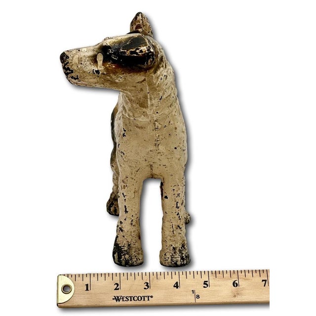 Vintage 1930s American Hubley Manufacturing Company Cast Iron Fox Terrier Dog Doorstop For Sale - Image 18 of 18