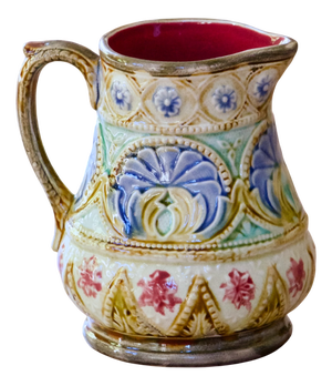 Antique Belgian Majolica Pitcher from Nimy-Les-Mons, 1851