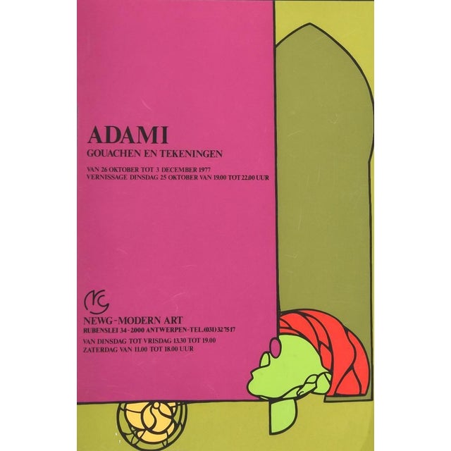 Valerio Adami vintage post is an offset and screen print on paper realized by Valerio Adami in 1977. Good condition and...