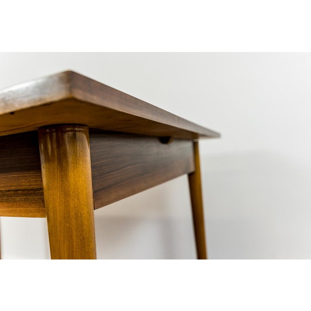 Mid-Century Extendable Dining Table in Walnut from BFM, Poland, 1960s For Sale - Image 9 of 14