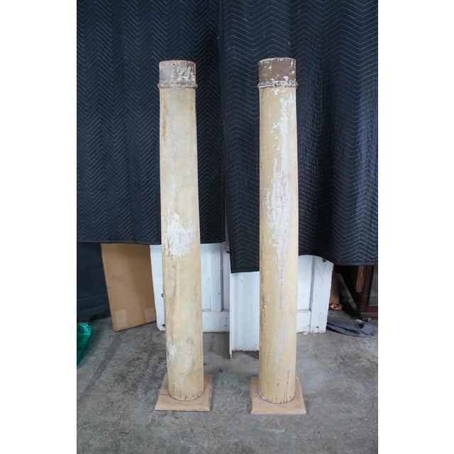 Antique Architectural Reclaimed Salvaged Decorative Columns Distressed Wood 67" For Sale - Image 6 of 11