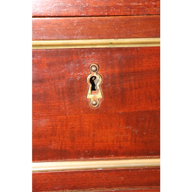 Antique French Louis XVI Style Brass Mounted Marble Top Commode For Sale - Image 15 of 15