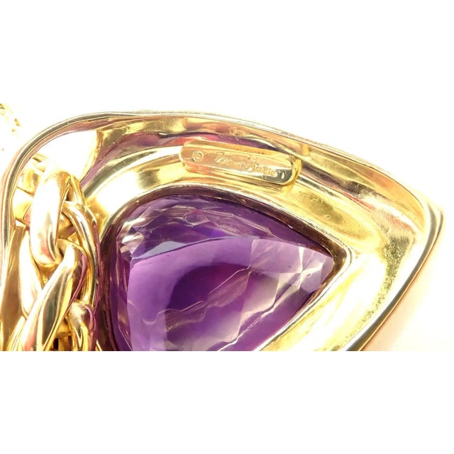 Tiffany & Co. Paloma Picasso 18k Gold Large Amethyst Pendant Necklace For Sale In Philadelphia - Image 6 of 10