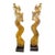Pair of Gilt Wood Asian Naga Sculptures on Ebonized Bases For Sale