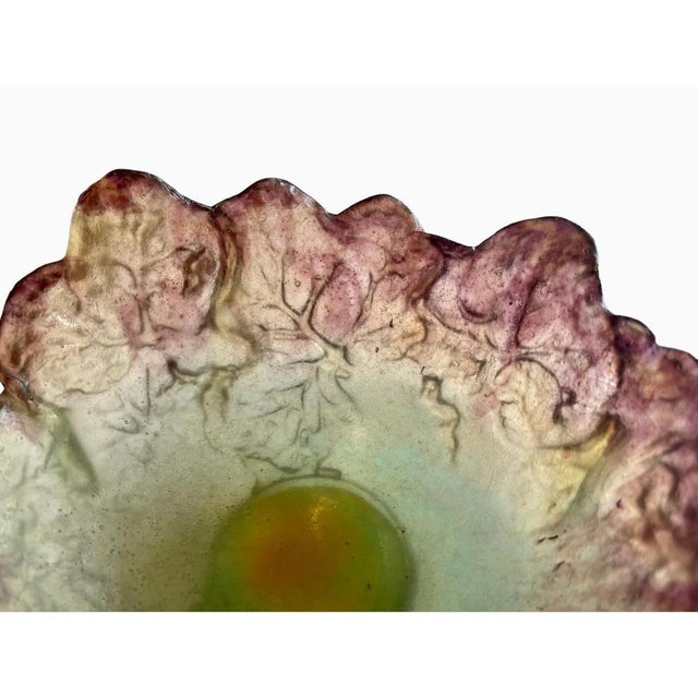 Vintage French Cabbage Leaf Bowl from Daum For Sale - Image 5 of 11