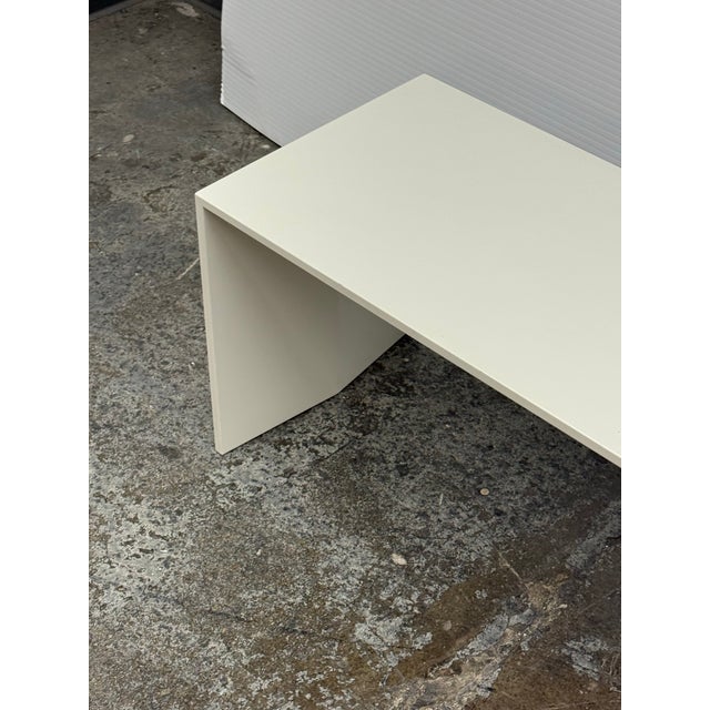 Wood Custom Design White Lacquered Side Table For Sale - Image 7 of 12
