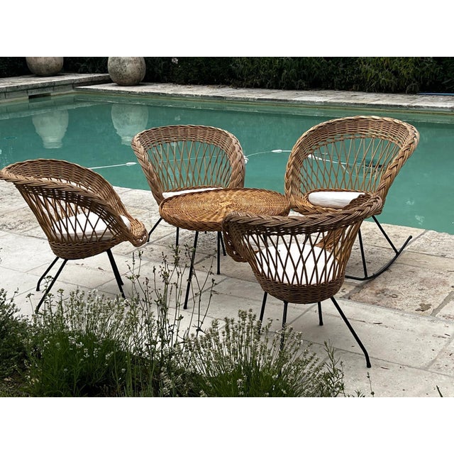 Vintage Rattan Garden Set, 1960s, Set of 5 For Sale - Image 10 of 10