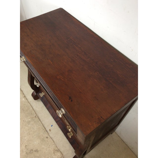 Antique Empire Mahogany Chest of Drawers With Glass Hardware For Sale - Image 11 of 18