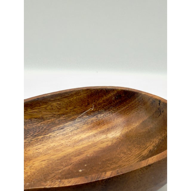 1960s Set of 2 Vintage Hand Carved Pineapple Wood Bowls For Sale - Image 5 of 5