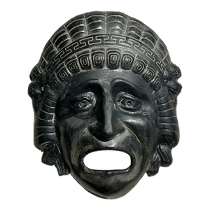 Vintage Greek Key TerraCotta Face Plaque