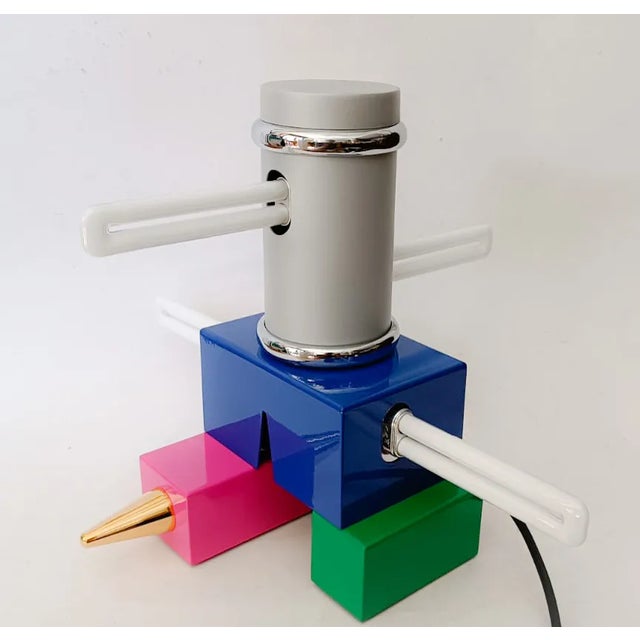 Blue Laurel Table Lamp by Peter Shire for Memphis, 2010s For Sale - Image 8 of 8