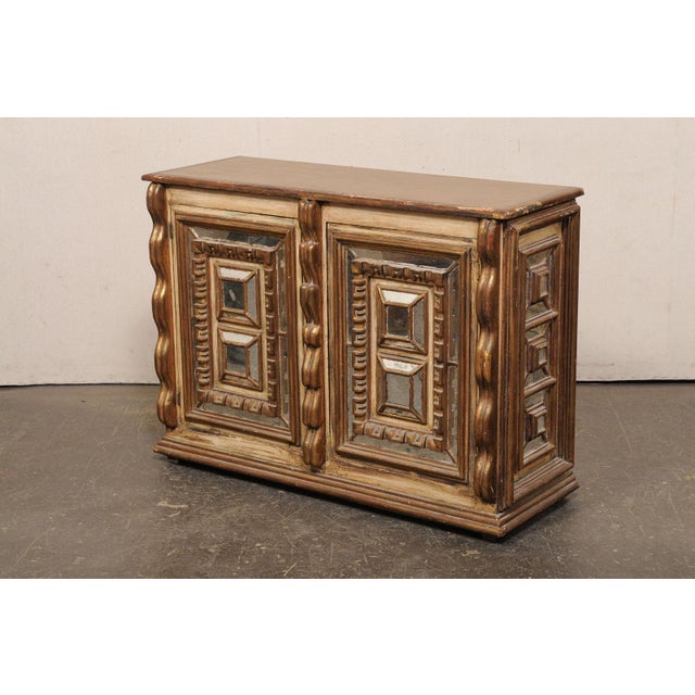 Mid 20th Century Spanish Giltwood & Mirrored Console Cabinet For Sale - Image 14 of 15