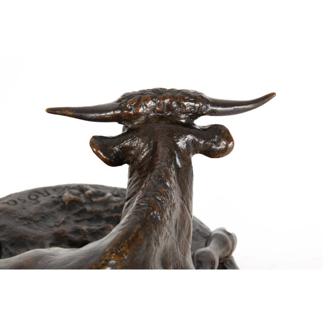Metal Circa 1880 French Antique Bronze Sculpture “Resting Bull” by Rosa Bonheur For Sale - Image 7 of 12